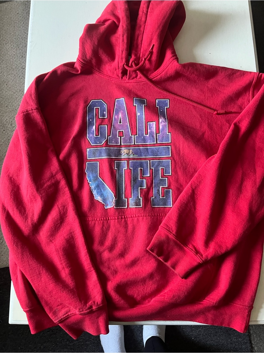 CALI LIFE Red Hoodie Sweatshirt